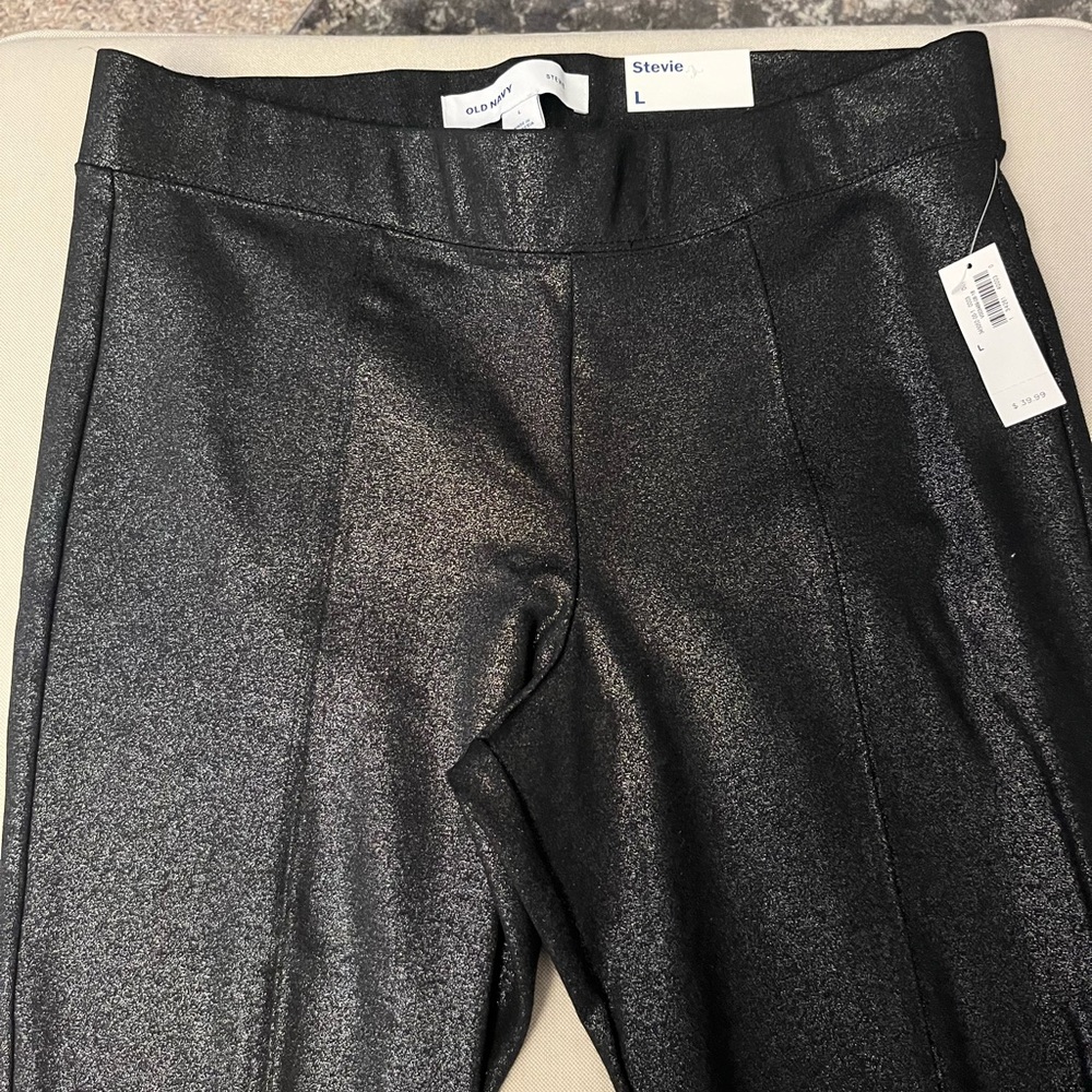 NWT Old Navy Stevie pants.  Size L.  Black Stevie Shine.